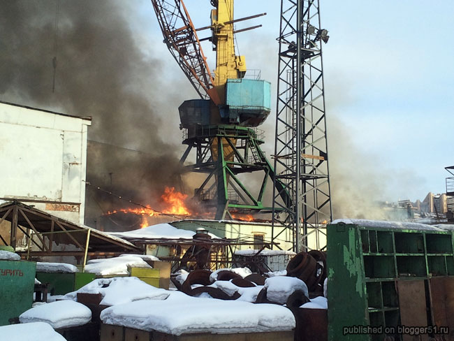 Очередной пожар на судоремонтном заводе