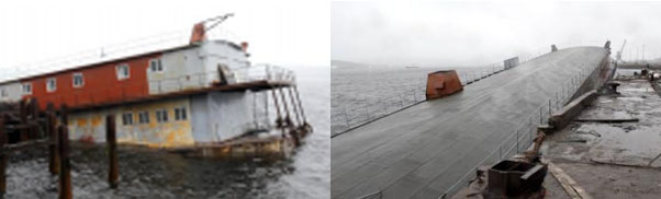 В Кольском заливе (Мурманск) затонула баржа